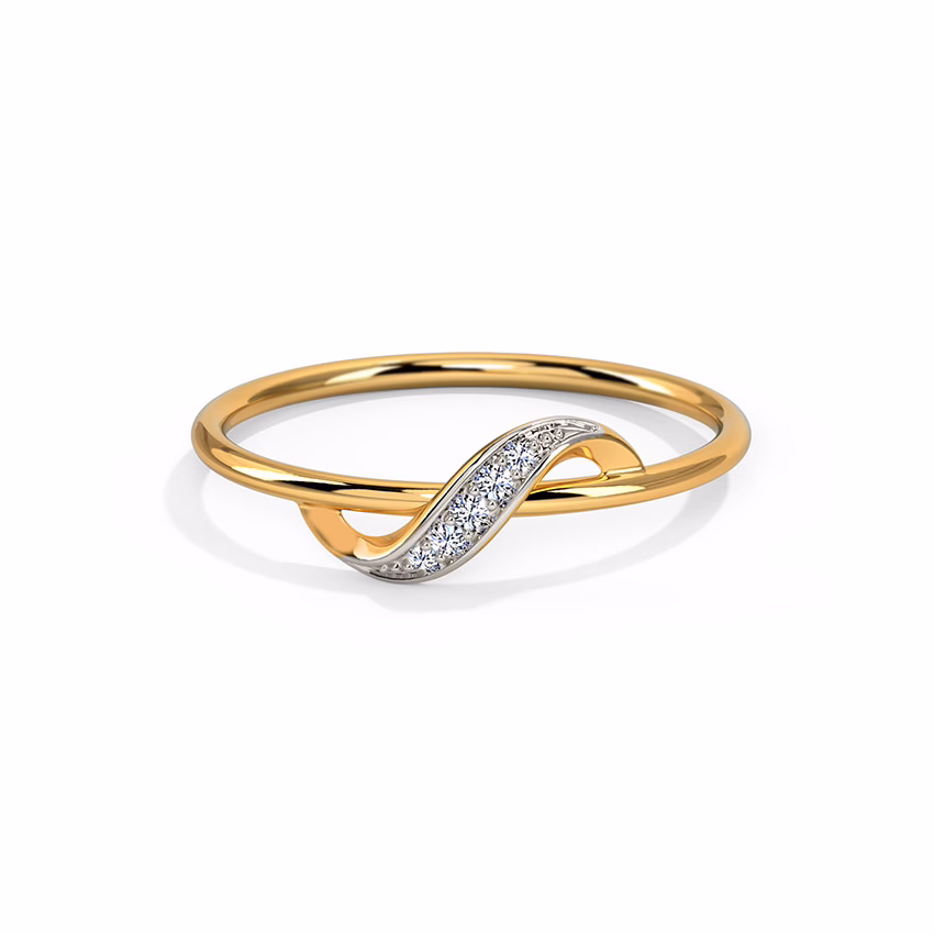 Diamond Rings 9 Karat Yellow Gold Ray Of Infinite Diamond Ring