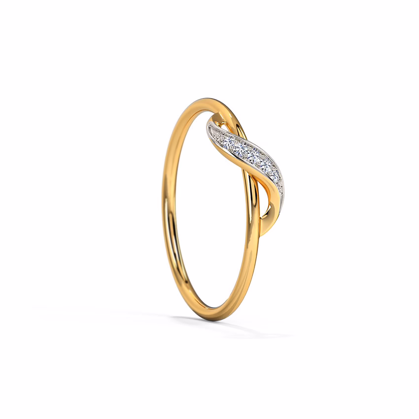 Diamond Rings 9 Karat Yellow Gold Ray Of Infinite Diamond Ring