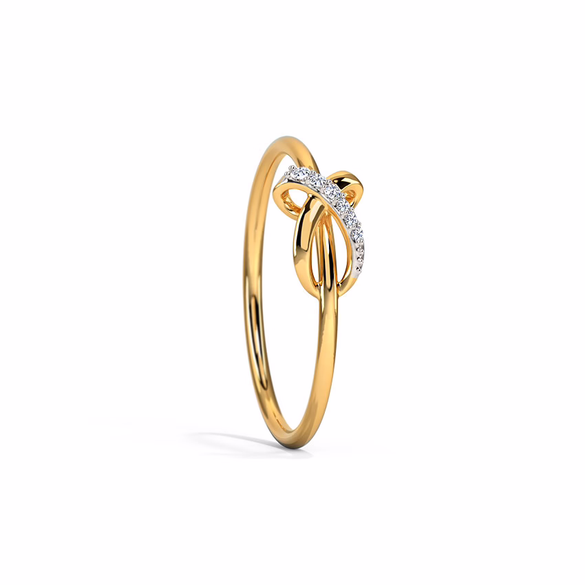 Diamond Rings 14 Karat Yellow Gold Classy Knot Diamond Ring