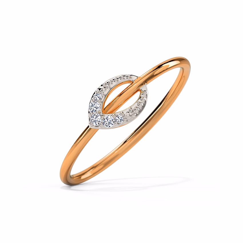 Diamond Rings 14 Karat Rose Gold Petty Petal Diamond Ring