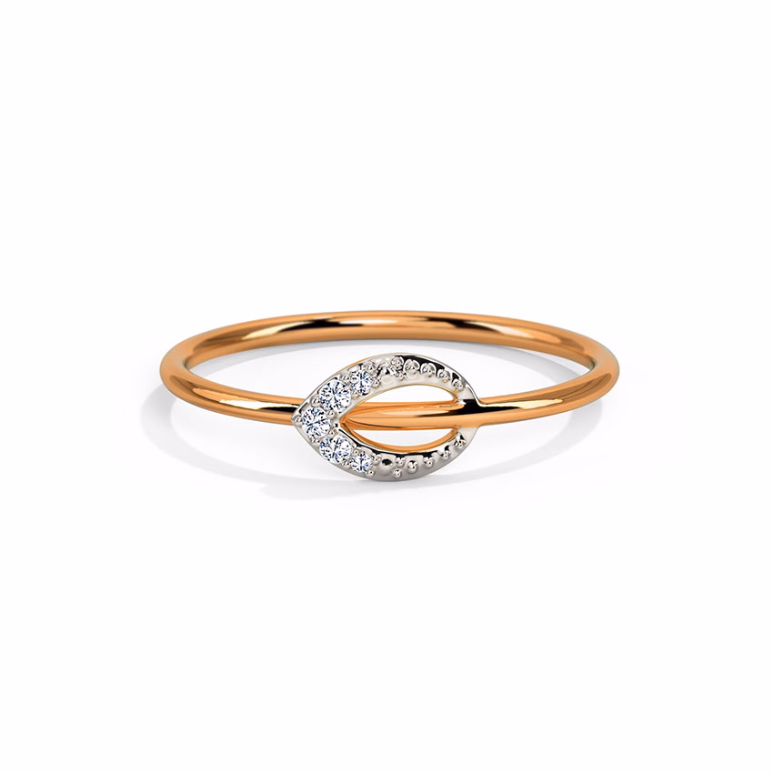 Diamond Rings 14 Karat Rose Gold Petty Petal Diamond Ring