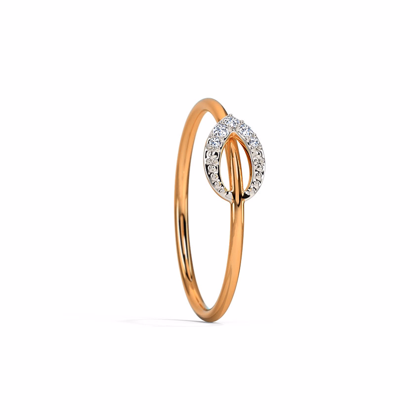 Diamond Rings 14 Karat Rose Gold Petty Petal Diamond Ring