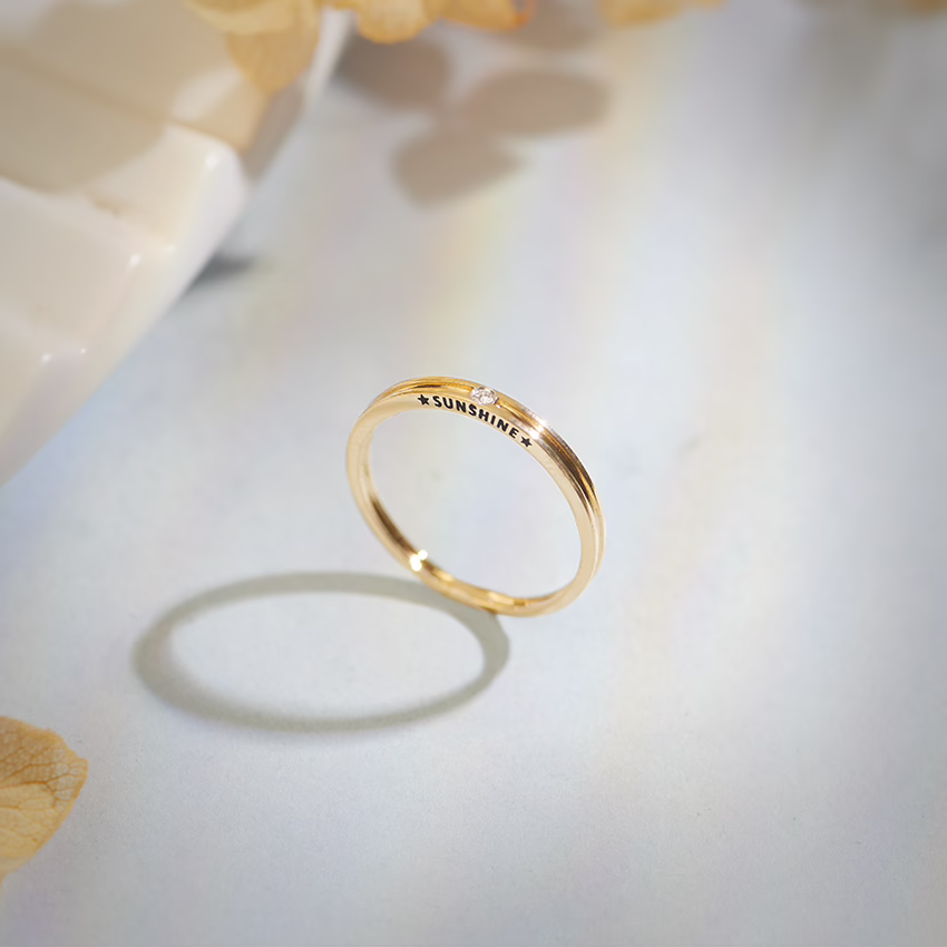 Diamond Rings 9 Karat White Gold SUNSHINE Diamond Band