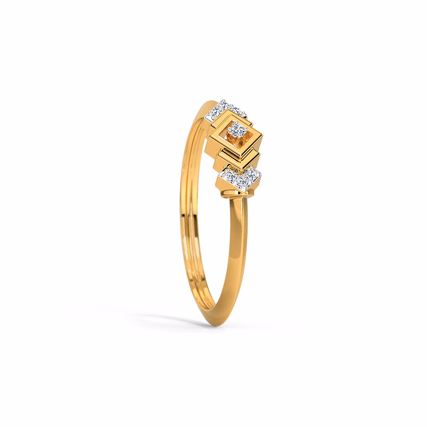 Diamond Rings 18 Karat White Gold Diamond Quarrel Ring