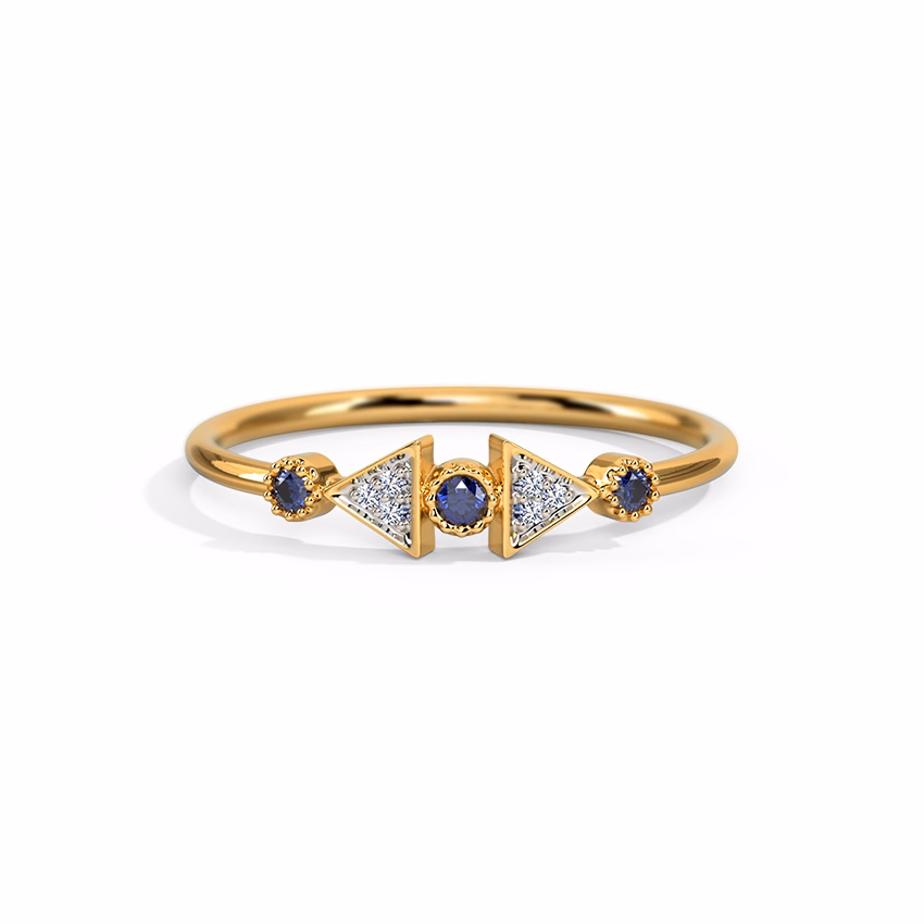 Diamond,Gemstone Rings 14 Karat Yellow Gold Craze Gemstone Ring
