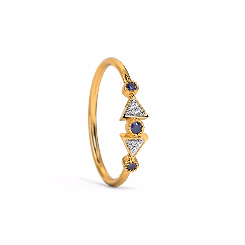 Diamond,Gemstone Rings 14 Karat Yellow Gold Craze Gemstone Ring