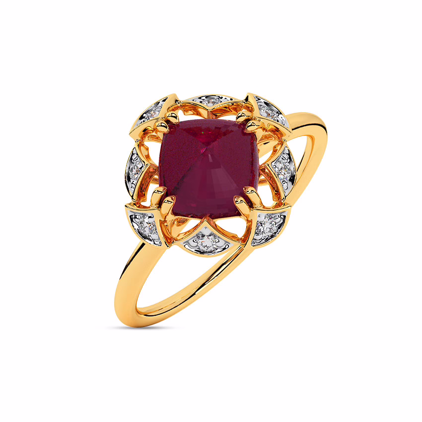Diamond,Gemstone Rings 14 Karat Yellow Gold Gemstone Delight Ring