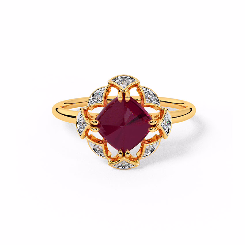 Diamond,Gemstone Rings 14 Karat Yellow Gold Gemstone Delight Ring