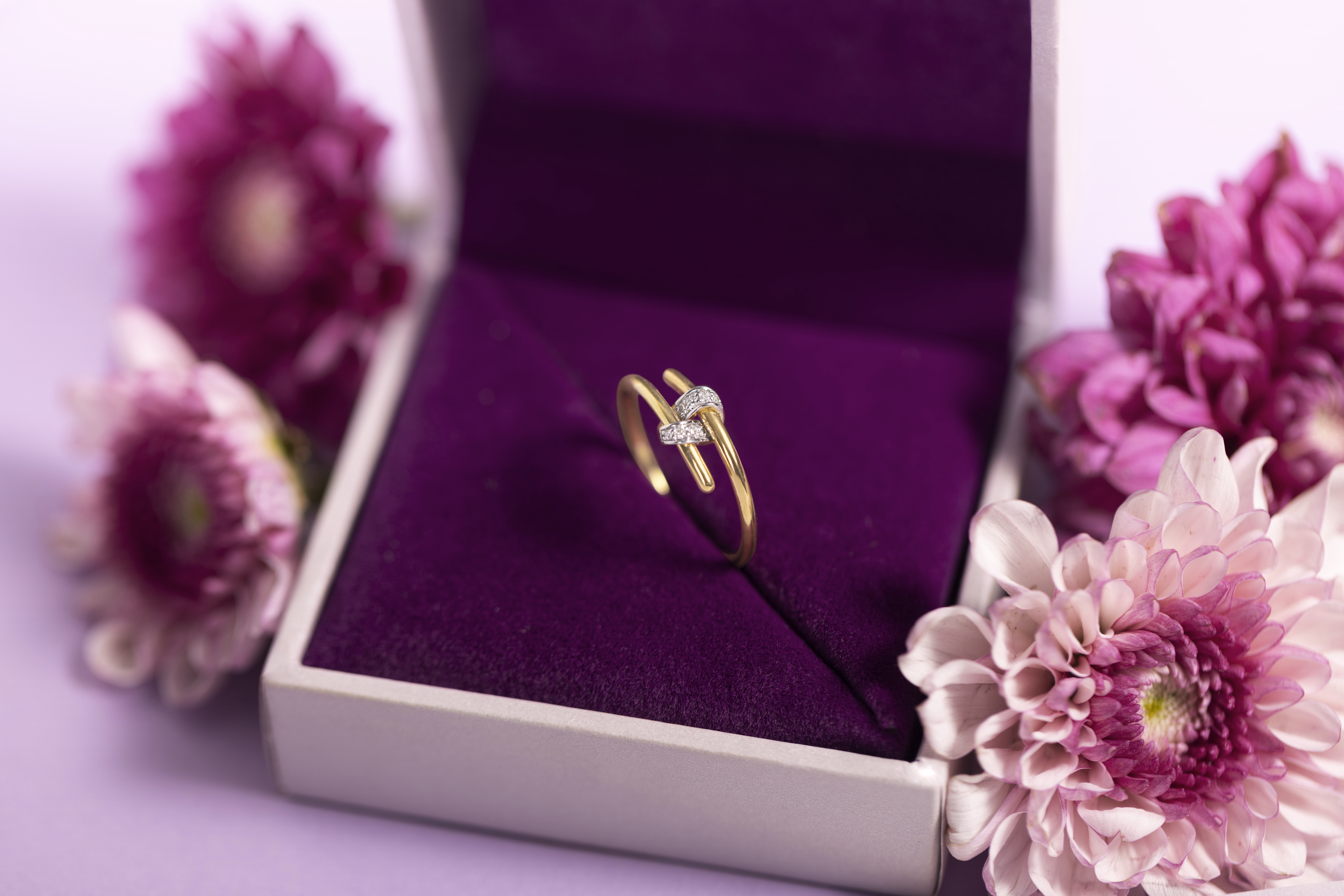Diamond Rings 14 Karat Rose Gold Forever Linked Diamond Ring