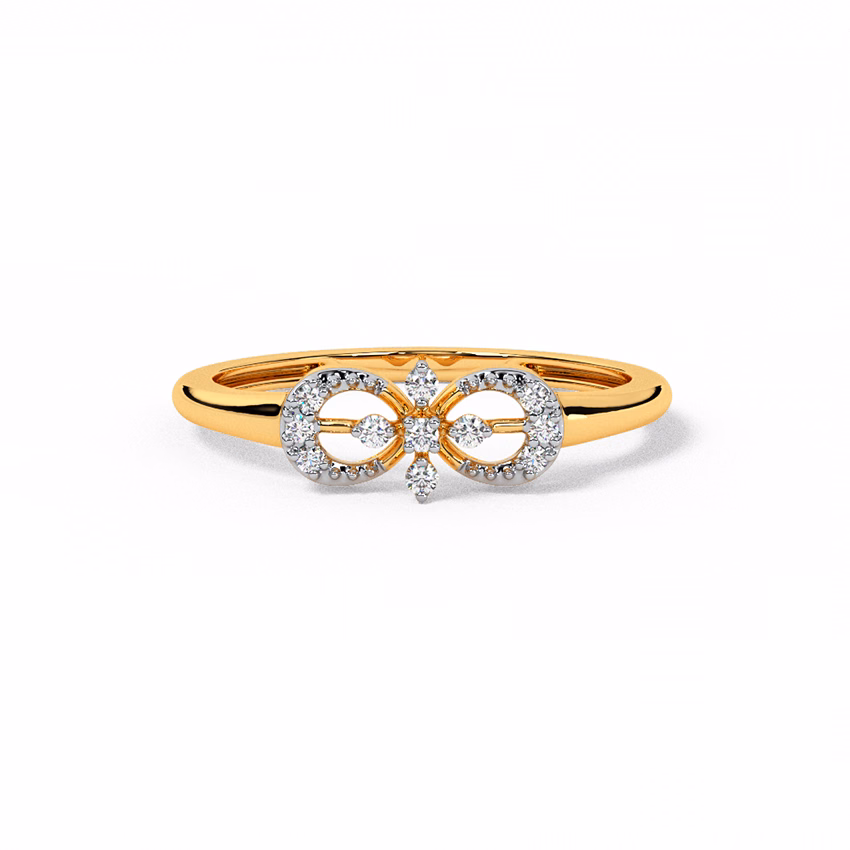 Diamond Rings 9 Karat Yellow Gold Floret Fantasy Diamond Ring
