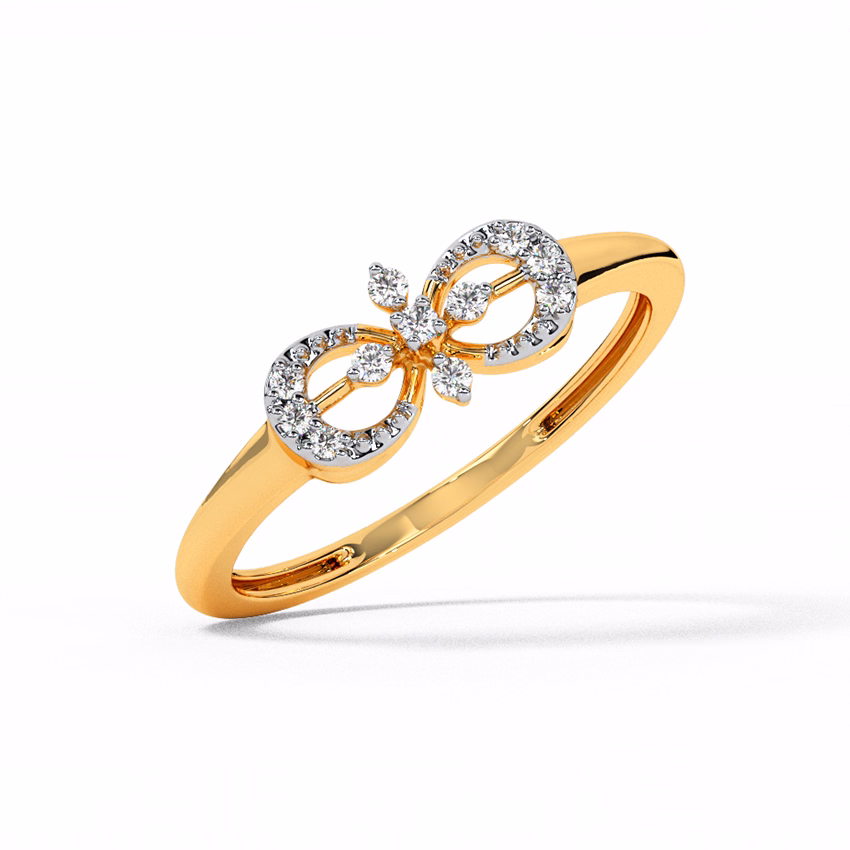 Diamond Rings 9 Karat Yellow Gold Floret Fantasy Diamond Ring