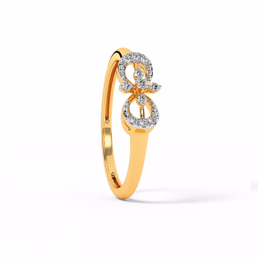 Diamond Rings 9 Karat Yellow Gold Floret Fantasy Diamond Ring