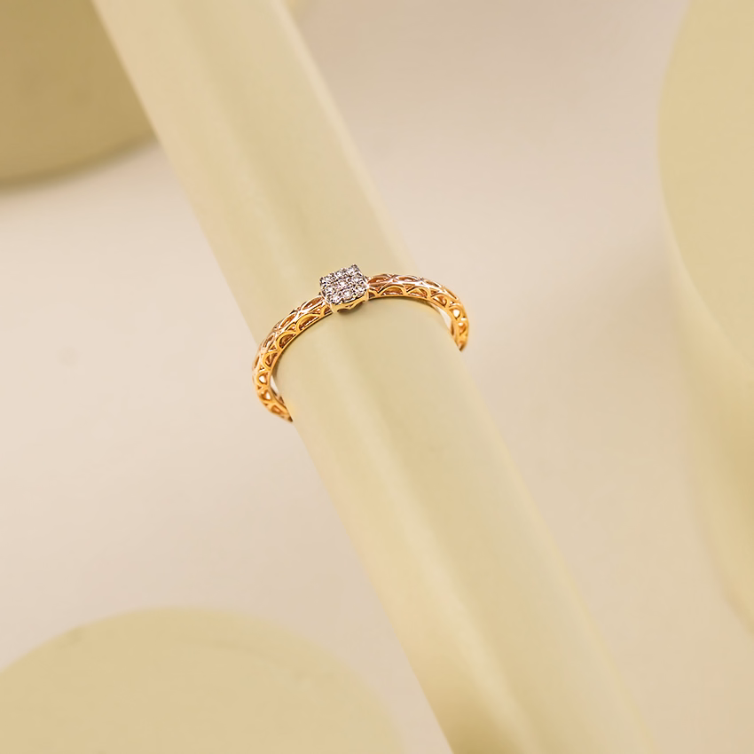 Diamond Rings 18 Karat Rose Gold Radiant Weave Diamond Ring