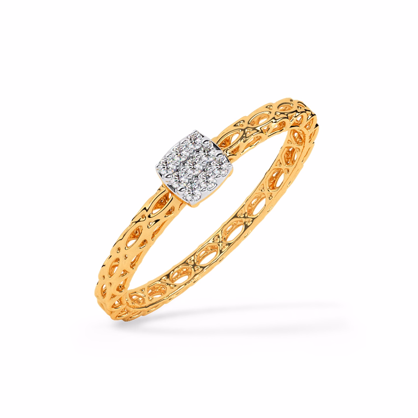Diamond Rings 18 Karat Rose Gold Radiant Weave Diamond Ring
