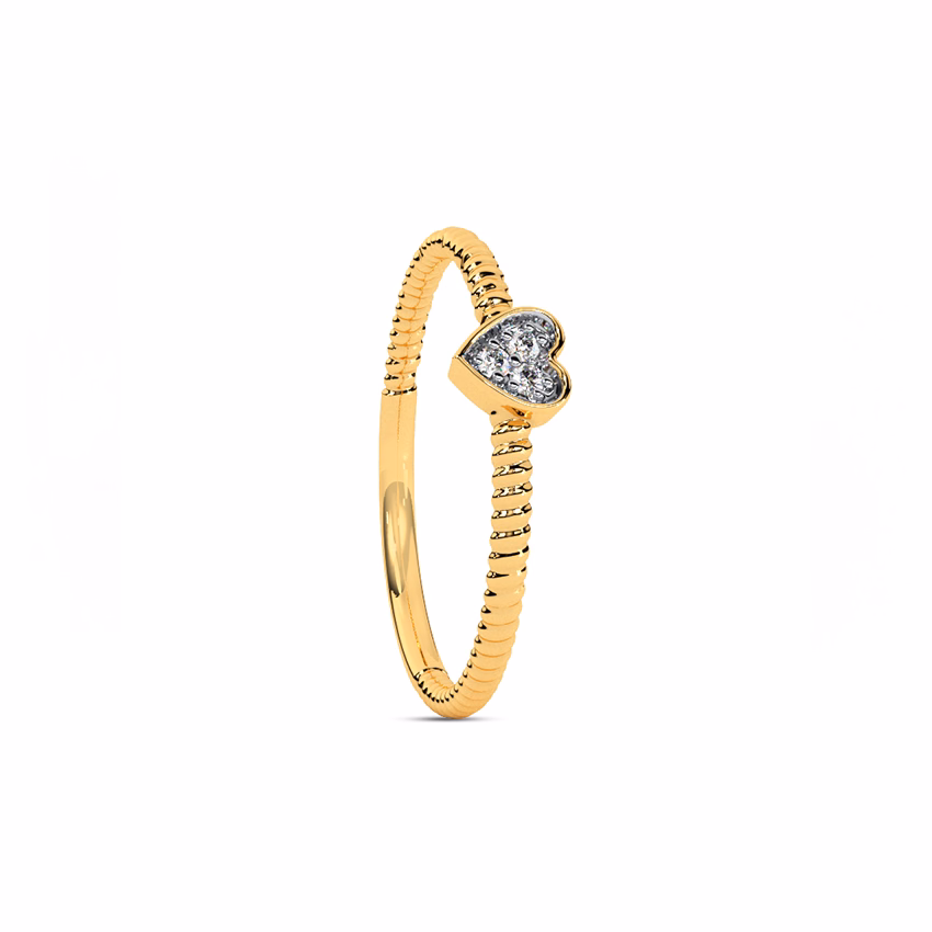 Diamond Rings 9 Karat Yellow Gold Swirl Heart Diamond Ring