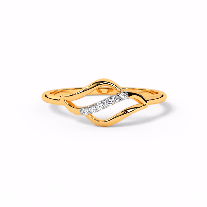 Diamond Rings 18 Karat Yellow Gold Twight Twirl Diamond Ring