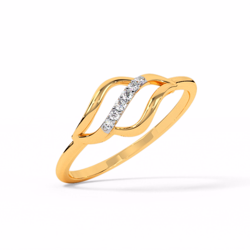 Diamond Rings 18 Karat Yellow Gold Twight Twirl Diamond Ring