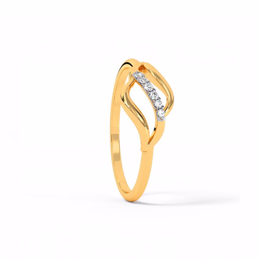 Diamond Rings 18 Karat Yellow Gold Twight Twirl Diamond Ring