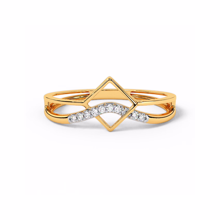 Diamond Rings 9 Karat Yellow Gold Fleet Pass Diamond Ring