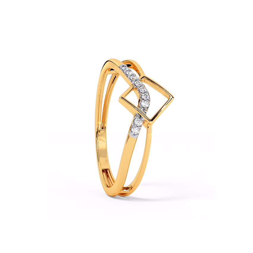 Diamond Rings 9 Karat Yellow Gold Fleet Pass Diamond Ring
