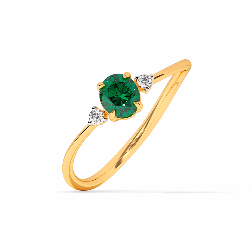 Diamond,Gemstone Rings 9 Karat Yellow Gold Green Lime Gemstone Ring