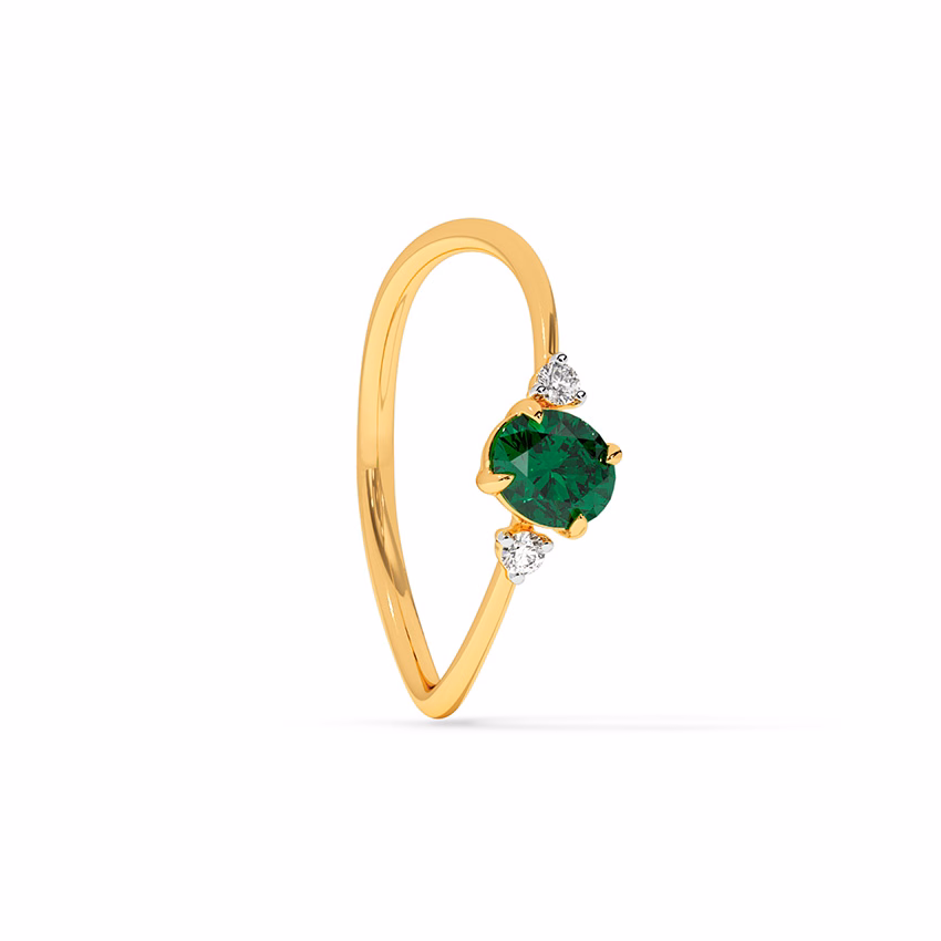 Diamond,Gemstone Rings 9 Karat Yellow Gold Green Lime Gemstone Ring