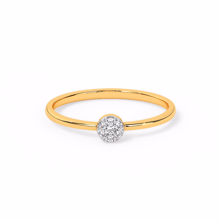 Diamond Rings 18 Karat Yellow Gold Wheel Grids Diamond Ring