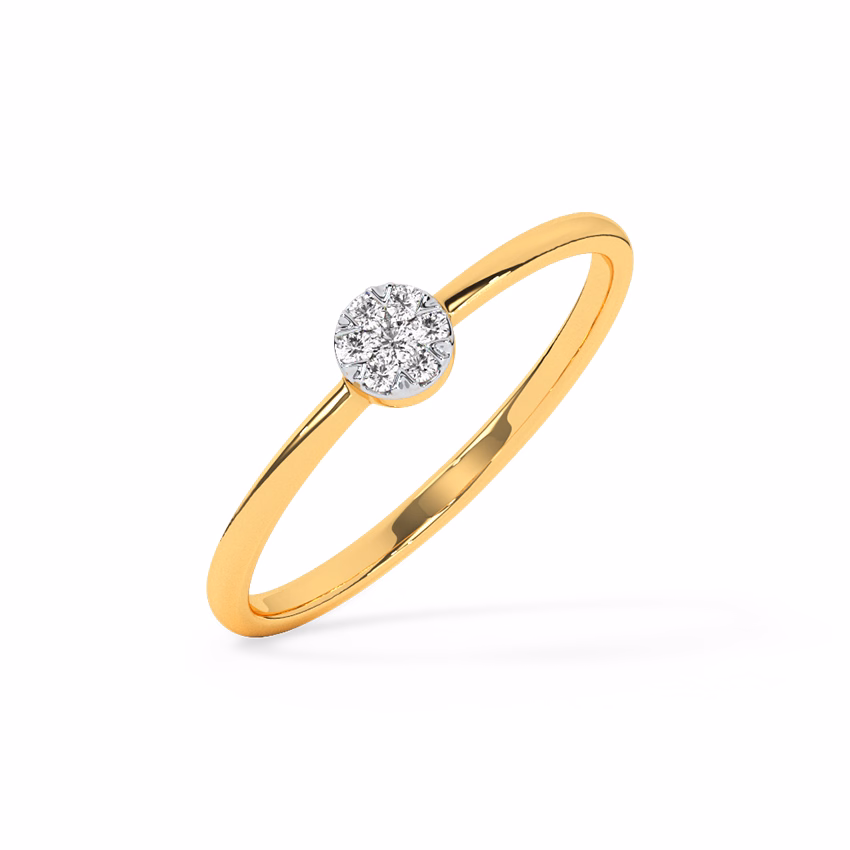 Diamond Rings 18 Karat Yellow Gold Wheel Grids Diamond Ring