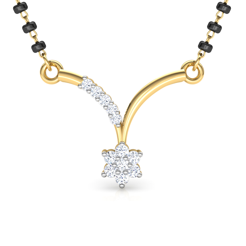 Diamond Mangalsutra 18 Karat Yellow Gold Mahima Diamond Mangalsutra