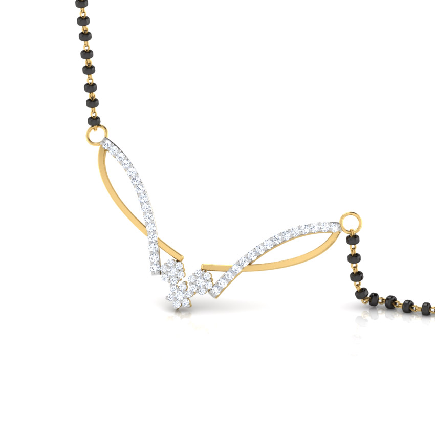 Diamond Mangalsutra 18 Karat Yellow Gold Vartika Diamond Mangalsutra