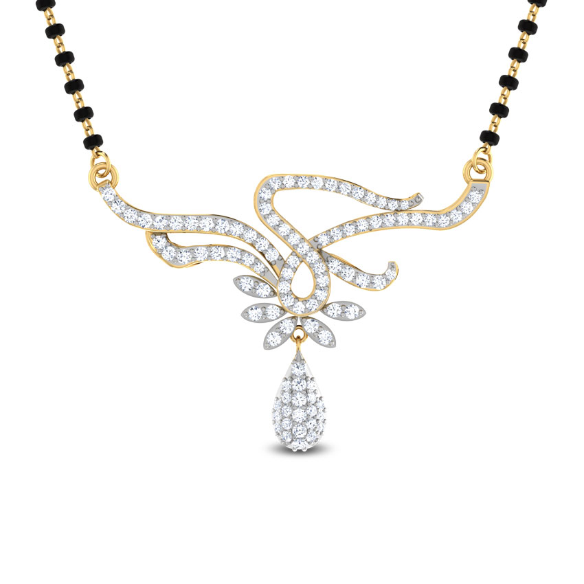 Diamond Mangalsutra 18 Karat Yellow Gold Soma Diamond Mangalsutra
