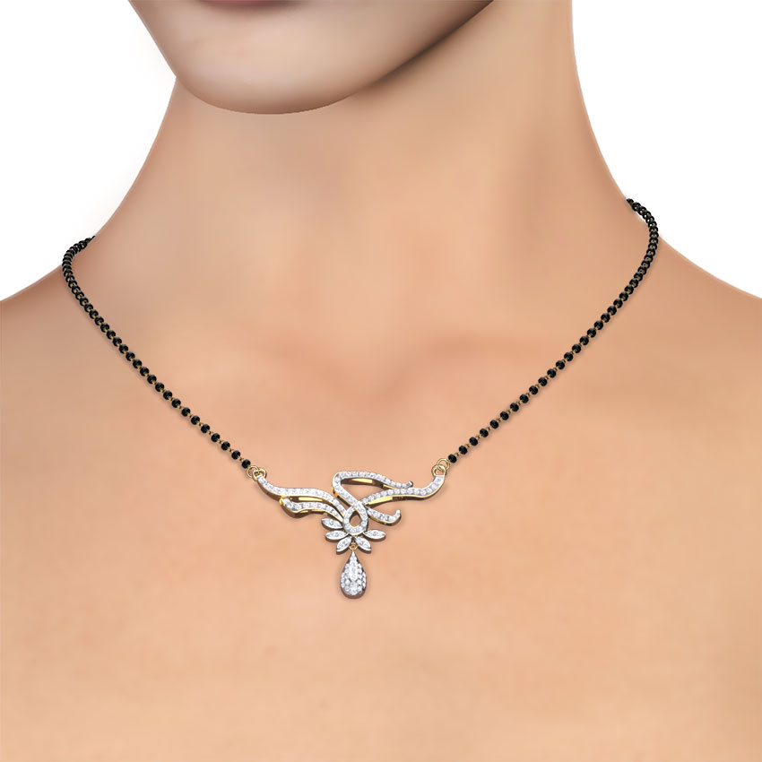 Diamond Mangalsutra 18 Karat Yellow Gold Soma Diamond Mangalsutra