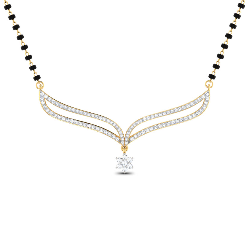 Diamond Mangalsutra 18 Karat Yellow Gold Taranga Diamond Mangalsutra