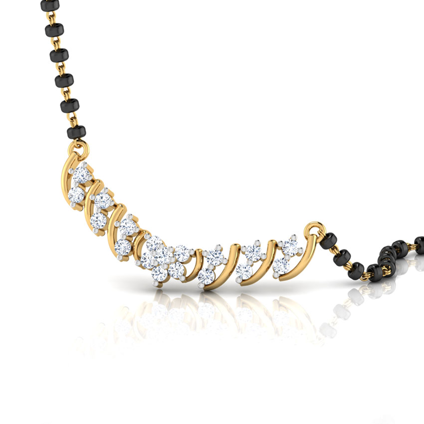 Diamond Mangalsutra 18 Karat Yellow Gold Sayuri Diamond Mangalsutra