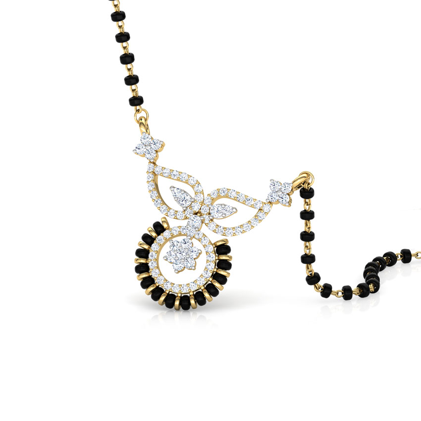 Diamond Mangalsutra 18 Karat Yellow Gold Poorvi Diamond Mangalsutra