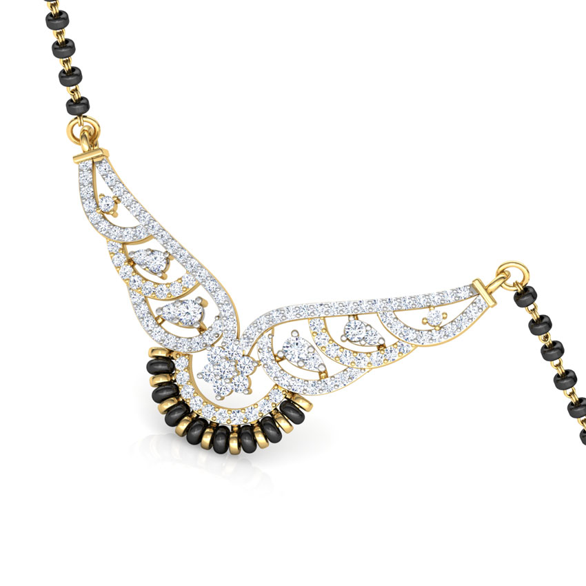 Diamond Mangalsutra 18 Karat Yellow Gold Indu Diamond Mangalsutra