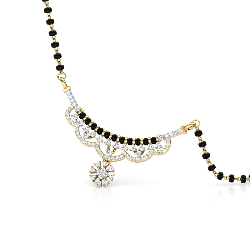 Diamond Mangalsutra 18 Karat Yellow Gold Kamna Diamond Mangalsutra