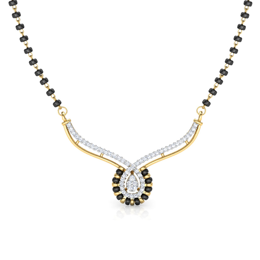 Diamond Mangalsutra 18 Karat Yellow Gold Brinda Diamond Mangalsutra