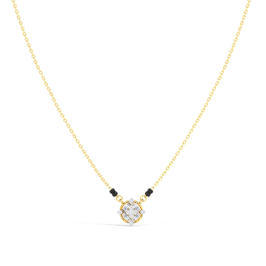 Diamond Mangalsutra 14 Karat Yellow Gold Adah Diamond Mangalsutra