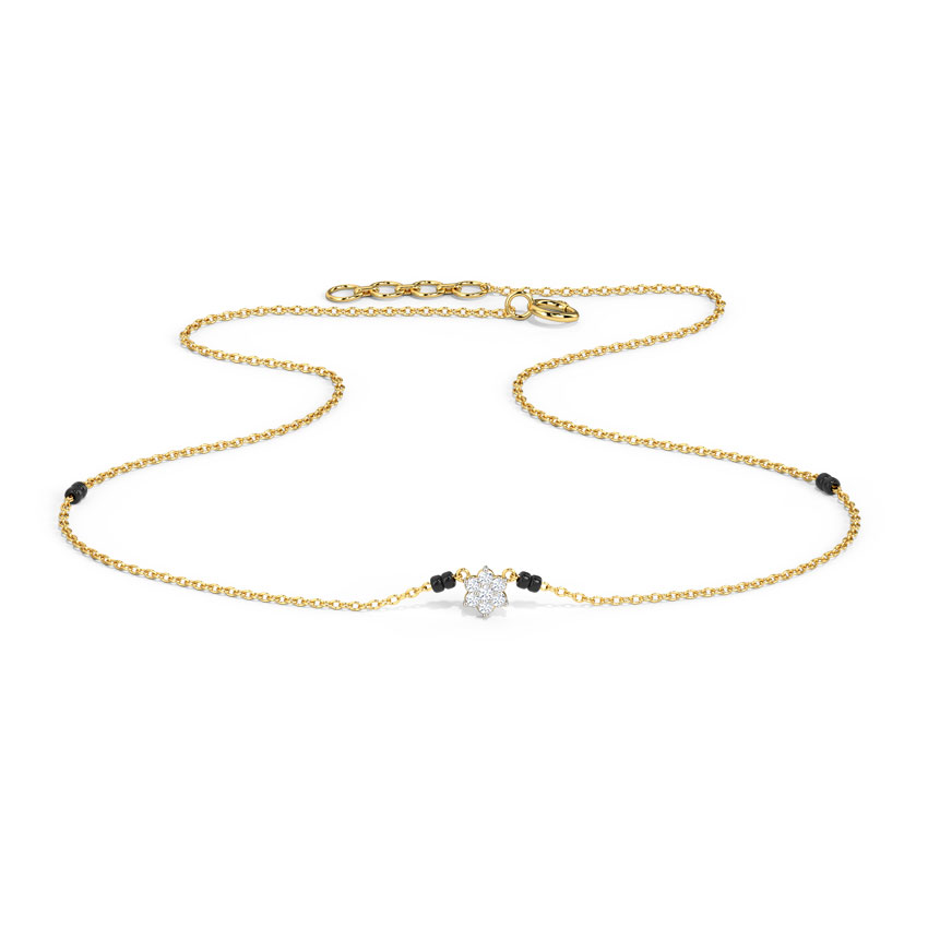 Diamond Mangalsutra 14 Karat Yellow Gold Alina Diamond Mangalsutra