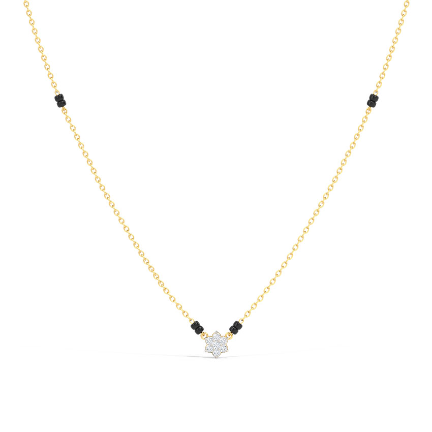 Diamond Mangalsutra 14 Karat Yellow Gold Alina Diamond Mangalsutra