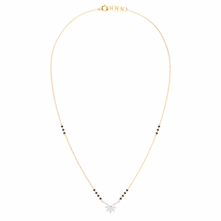 Diamond Mangalsutra 14 Karat Yellow Gold Tania Diamond Mangalsutra