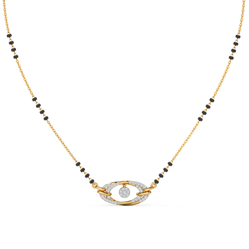 Diamond Mangalsutra 14 Karat Yellow Gold Sazia Diamond Mangalsutra