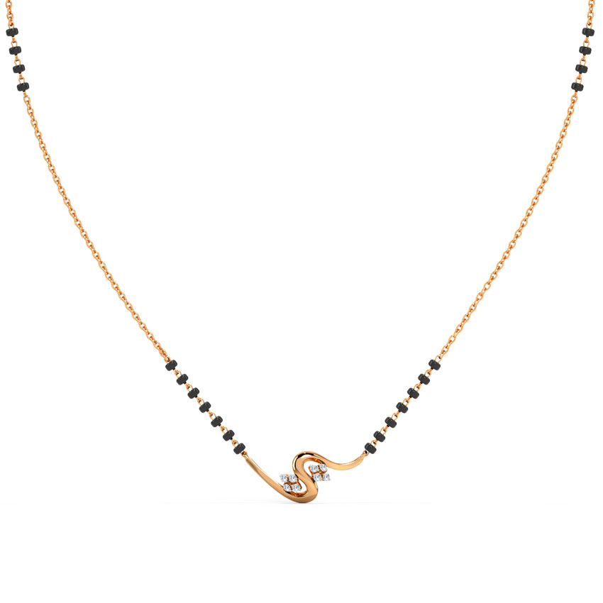 Diamond Mangalsutra 14 Karat Rose Gold Ikshita Diamond Mangalsutra