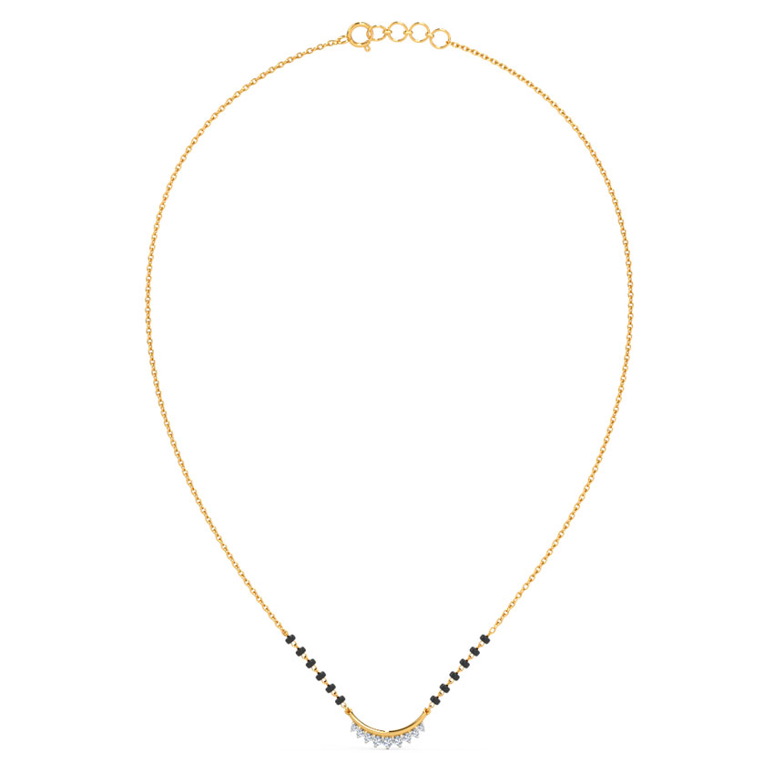 Diamond Mangalsutra 18 Karat Yellow Gold Adoor Diamond Mangalsutra