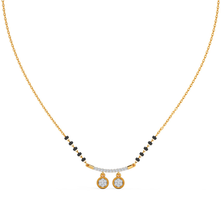 Diamond Mangalsutra 14 Karat Yellow Gold Punya Diamond Mangalsutra