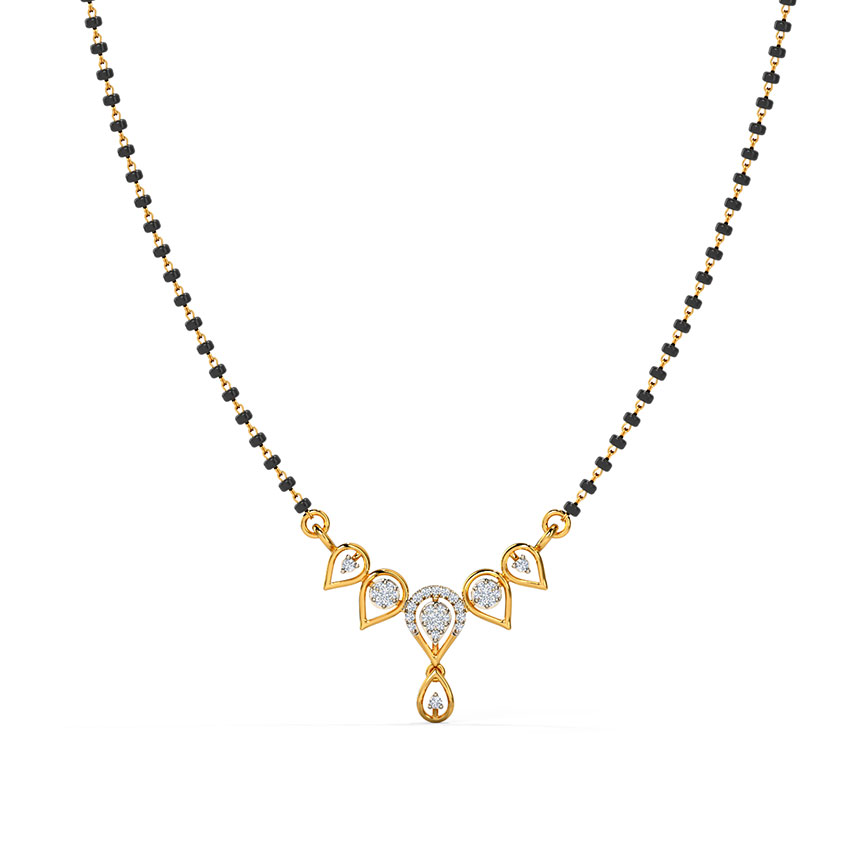 Diamond Mangalsutra 14 Karat Yellow Gold Aesha Diamond Mangalsutra