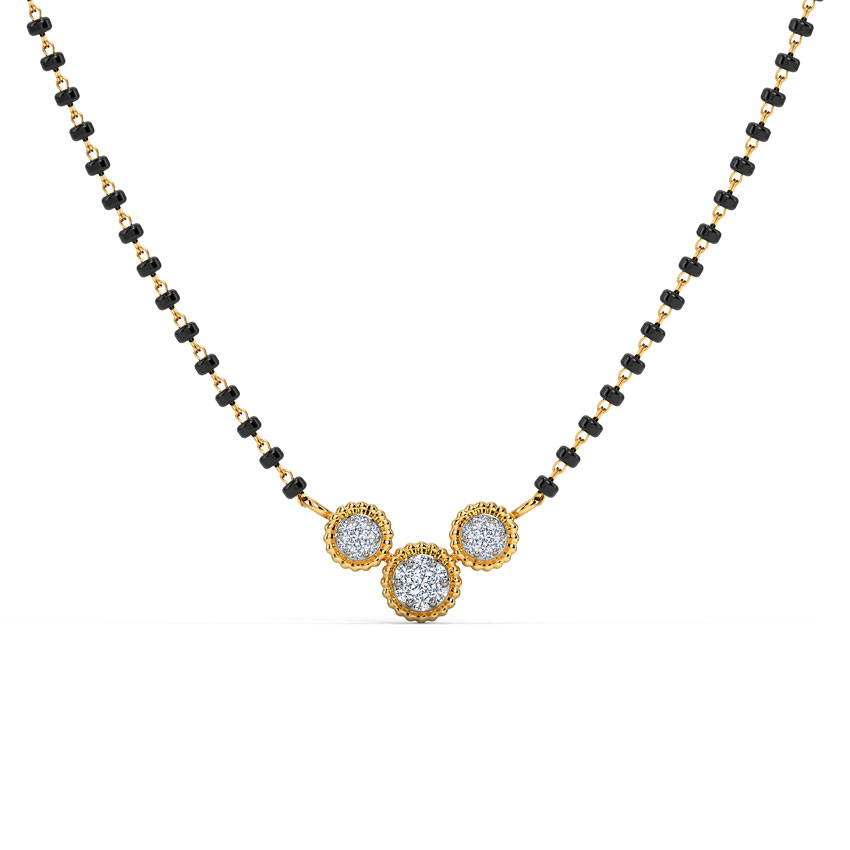 Diamond Mangalsutra 14 Karat Yellow Gold Aasira Diamond Mangalsutra