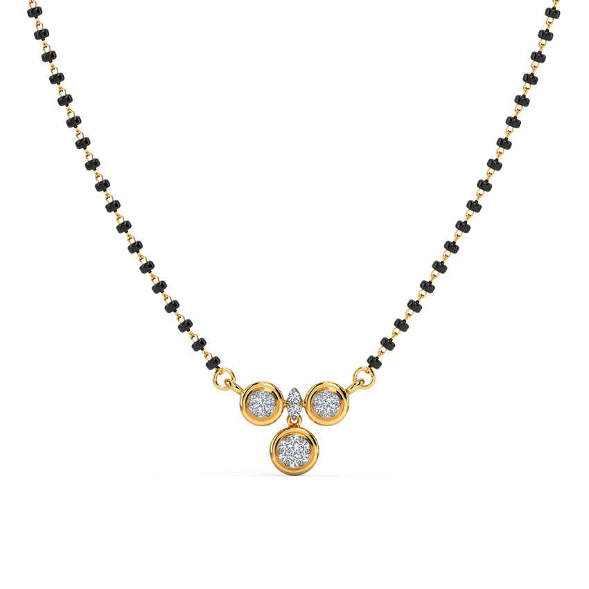 Diamond Mangalsutra 14 Karat Yellow Gold Ersheen Diamond Mangalsutra