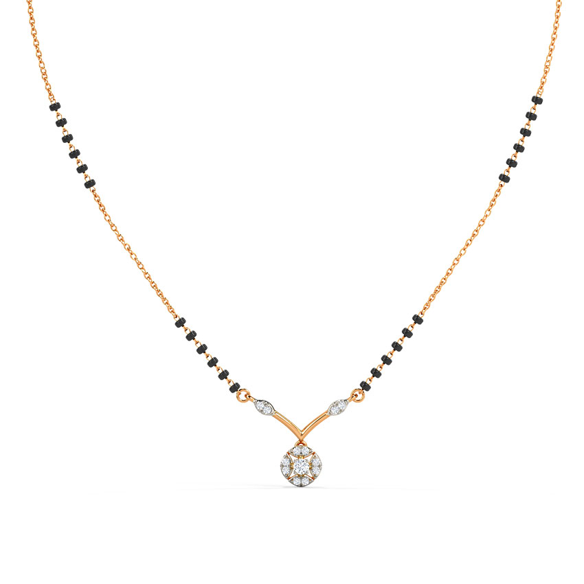 Diamond Mangalsutra 14 Karat Rose Gold Eness Diamond Mangalsutra